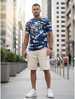 Koszulka męska moro z nadrukiem niebieska model 22221848 - FashionStreet