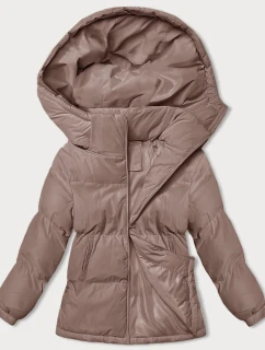 Tmavě béžová dámská zimní bunda s kapucí model 21248396 - J.STYLE