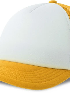 Atlantis Headwear Kid Rapper-S 5-panelová truckerová čiapka 33.0295 biela/žltá