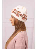 Dámska čiapka Otylia K387 ecru+red