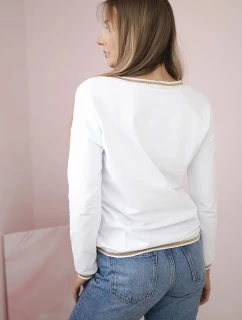 Dámská mikina s flitrovým nápisem bílý