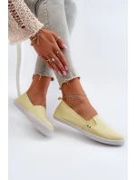 Tenisówki Trampki Slip-On Damskie Żółte Adrancia