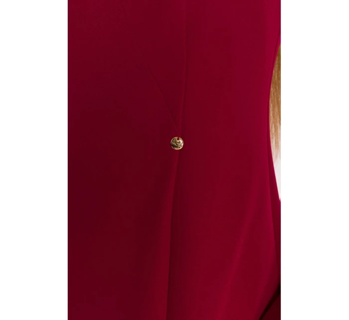 M876 Šaty so širokými manžetami - bordové