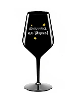 JEDNOU V ROCE NA VÁNOCE - černá nerozbitná sklenice na víno 470 ml