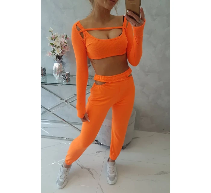 Súprava s blúzkou hore oranžová neónová Súprava s blúzkou hore oranžová neónová