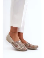 Damskie Skórzane Baleriny Maciejka 1930B-04 Beżowe