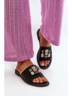 Dámské sandály s ozdobami model 21665115 černé - S.Barski