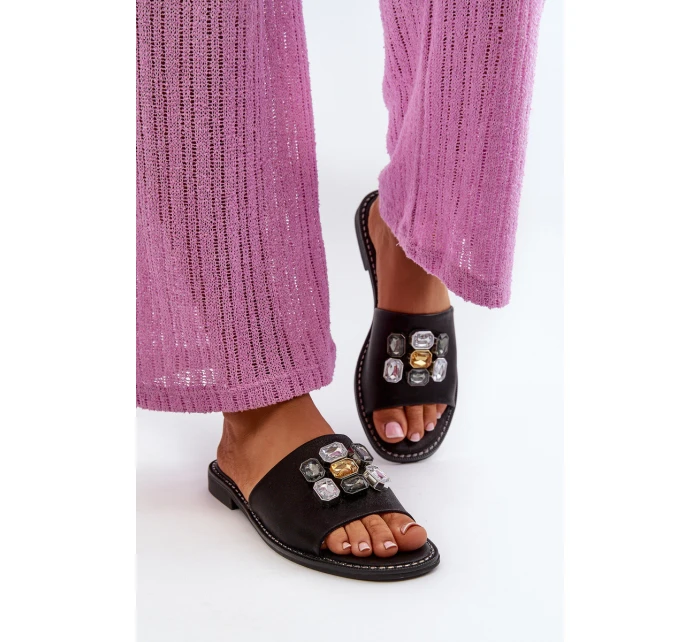 Dámské sandály s ozdobami model 21665115 černé - S.Barski