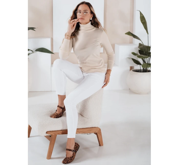 Dámský svetr s rolákem cream Dstreet model 21990930 - FashionStreet