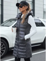 Dámská prošívaná vesta s kapucí šedá Dstreet model 21993302 - FashionStreet