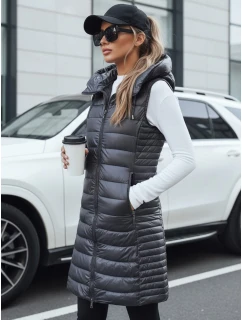 Dámská prošívaná vesta s kapucí šedá Dstreet model 21993302 - FashionStreet