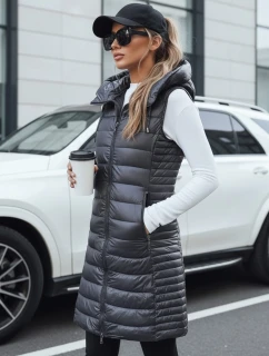 Dámská prošívaná vesta s kapucí šedá Dstreet model 21993302 - FashionStreet