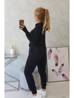 Souprava mikiny s delší model 18749182 černá - K-Fashion
