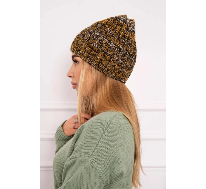 Veselá fleecová čiapka K225 black+mustard