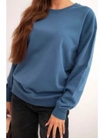 Dámska bavlnená mikina s okrúhlym výstrihom basic blue
