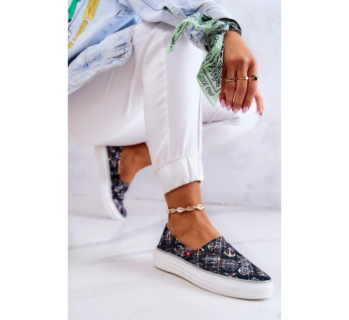 Damskie Tenisówki Slip On Memory Foam Big Star JJ276012 Czarne Damskie Tenisówki Slip On Memory Foam Big Star JJ276012 Czarne