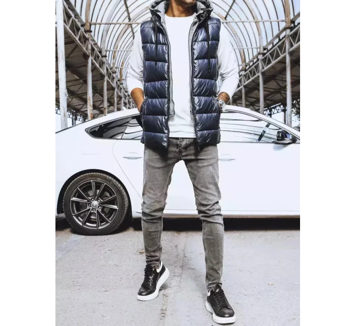 Pánska tmavomodrá vesta FashionStreet TX4140
