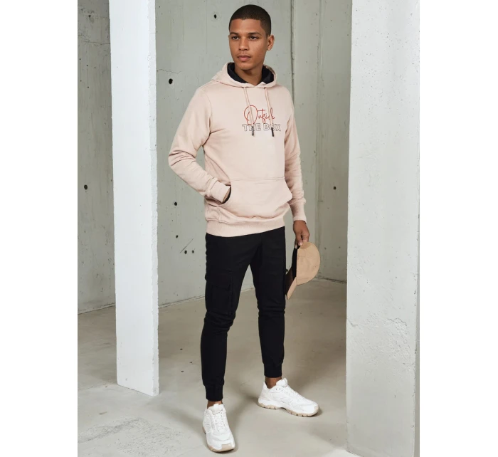 Pánská mikina s kapucí béžová Dstreet model 21976120 - FashionStreet