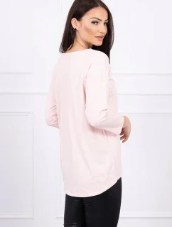 Halenka s potiskem Star Style v pudrově růžové barvě