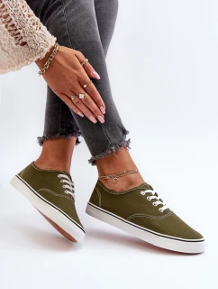 Tenisówki Trampki Damskie Klasyczne Ciemnozielone Olvali