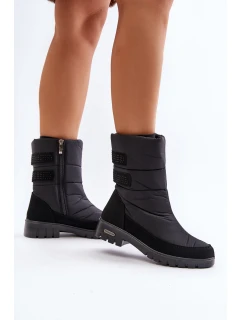 Damskie Śniegowce Na Zamek Progress PROGJ-21-16 Czarne