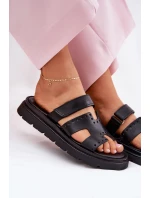 Klapki Damskie Z Naturalnej Skóry Na Platformie Zazoo 40440 Czarne Klapki Damskie Z Naturalnej Skóry Na Platformie Zazoo 40440 Czarne