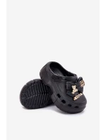 Klapki Dziecięce Dziewczęce Piankowe Z Kokardką I Ozdobami Czarne Selvana Klapki Dziecięce Dziewczęce Piankowe Z Kokardką I Ozdobami Czarne Selvana