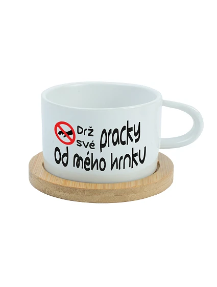HOLD YOBS BY MY BREAD - biely pohár na makrónky 200 ml