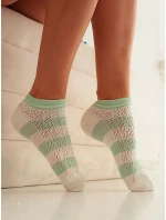 Milena 1504-003 Pruhované ažurové nohavice 37-41