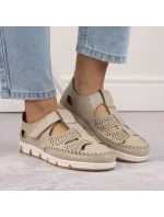 Rieker W RKR651 béžové kožené poltopánky s háčikom a pútkom Rieker W RKR651 béžové kožené poltopánky s háčikom a pútkom