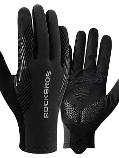 Cyklistické rukavice Rockbros jar/leto/pád, plné, veľkosť: XL- čierne