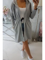 Dlhší zadný plášť sivý