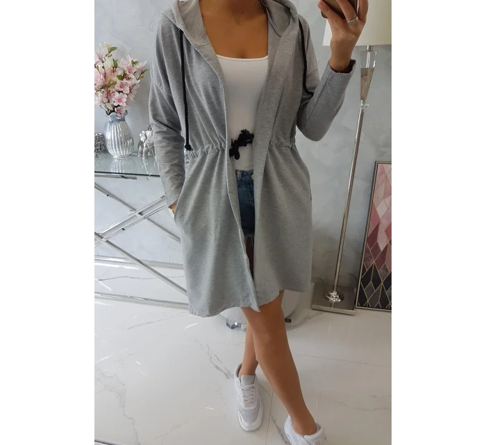 Dlhší zadný plášť sivý