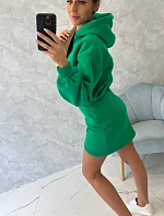 Zateplené šaty s obálkovým dnom svetlo zelené