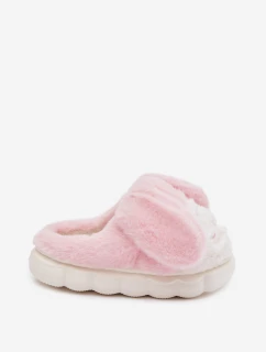 Detské chlpaté papuče - ružové s králikmi Farnise