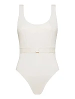 Dámske jednodielne plavky Monogram Rib KW0KW02151-PGA - Calvin Klein