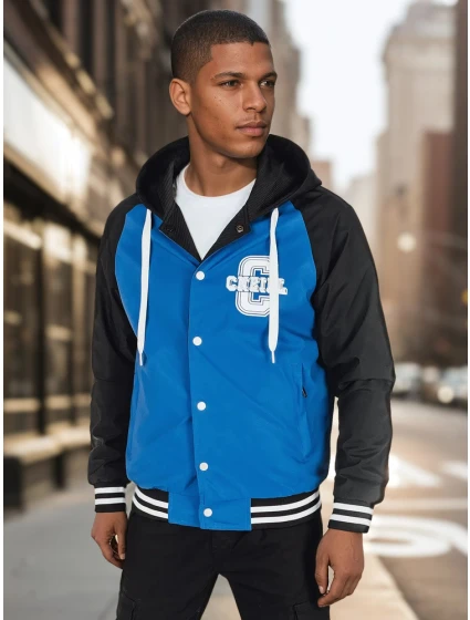 Pánská bunda bomber s kapucí modrá model 21986375 - Dstreet