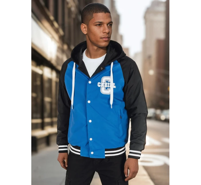 Pánská bunda bomber s kapucí modrá model 21986375 - Dstreet