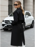 FashionStreet dámsky dvojradový čierny kabát TY5437