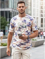 Koszulka męska moro z nadrukiem beżowa model 22221824 - FashionStreet