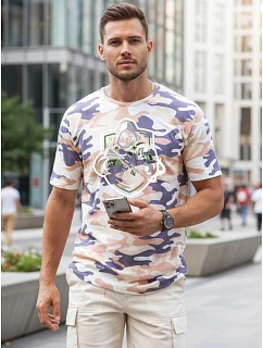 Koszulka męska moro z nadrukiem beżowa model 22221824 - FashionStreet