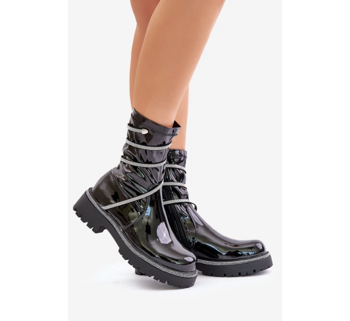 Lakované Kotníkové Boty Se Černé model 21675942 - Boto Lakované Kotníkové Boty Se Černé model 21675942 - Boto