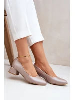 Kožené lodičky Lewski model 21682432 Tmavě béžové - Boto