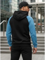 Pánská základní mikina s kapucí s černými a pruhy Dstreet model 21986011 - FashionStreet
