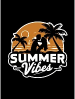 Pánske tričko s potlačou Summer Vibes čierne FashionStreet NX044R Pánske tričko s potlačou Summer Vibes čierne FashionStreet NX044R
