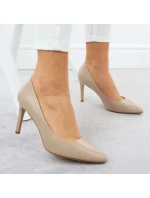 Béžové lodičky na jehlovém podpatku Sergio model 22013077 - LEONE