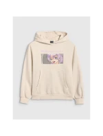 Dievčenská mikina bez prúžkov s kapucňou 4F 4FJRAW25TSWSF2294-11S