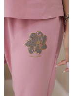 Sada s potiskem new punto halenkové + kalhoty tmavě pudrově růžová