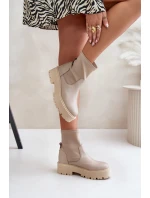 Dámské boty na z přírodní kůže béžové model 21673000 - Zazoo