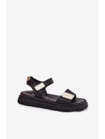 Kožené dámské sandály na platformě model 21694215 černé - Zazoo